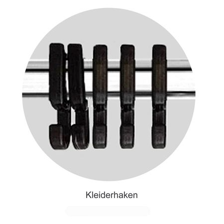 offene Schließfachgarderobe mit 5 Abteilen und Kleiderstangenelement | verschiedene Farben