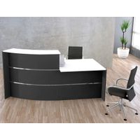 Bogentheke Surround mit Beratungsplatz anthrazit | 112 x 231 x 122,5 cm (HxBxT)