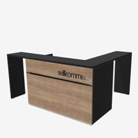 Empfangstheke GEO Eck 1 - Typ 2L90 - wahlweise mit Schriftzug | diverse Farben