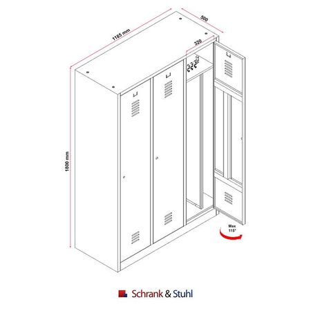 Unterbausitzbank Spind Stahlspind Umkleidespind Lockerroomspind