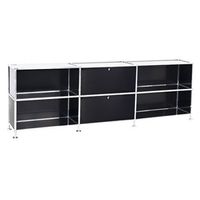 Büroregal | Aktenregal | Sideboard 2 / 3 mit 2 Klapptüren