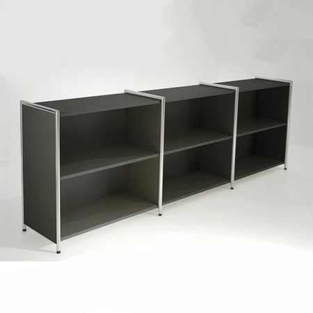 Chromeline Sideboard als Fächerregal mit 2 Ordnerhöhen | 78 x 236 x 38 cm (HxBxT) | in Anthrazit oder Weiß