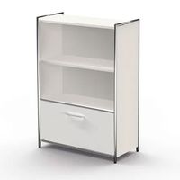 Chromeline Sideboard 3 mit einer Schublade | 115 x 80 x 38 cm | Anthrazit, Weiß, Rot