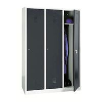 Spind mit 3 Abteilen und Schwarz-Weiß-Trennung 180x120x50 GRAU/ANTHRAZIT