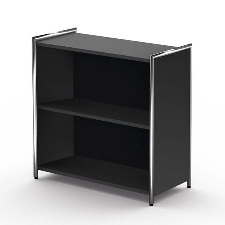 Chromeline offenes Sideboard mit 2 Ordnerhöhen | 78 x 80 x 38 cm (HxBxT) | SCHWARZ