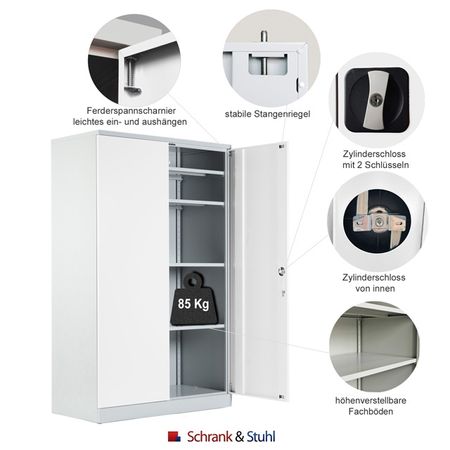 Türschloss von Innen   Großraumschrank Lagerschrank Materialschrank