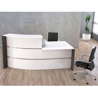 Bogentheke Surround mit Beratungsplatz weiß | 112 x 231 x 122,5 cm (HxBxT)