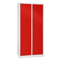 Spind mit 2 Abteilen 180x80x50 GRAU/ROT