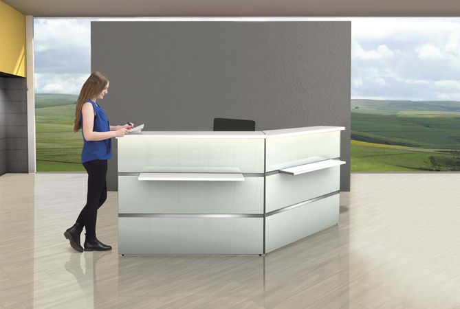 Empfangstresen ESG Sicherheitsglas Rezeption Empfangsbereich Empfangstheken