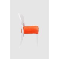 Loungechair | Esszimmerstuhl | weiß mit Polster ORANGE