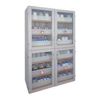 LACONT GEFAHRSTOFFSCHRANK | Säure- und Laugenschrank mit 4 Plexiglas-Flügeltüren l Hochschrank (4 x 3 Auszugsböden) gemäß TRGS 526 / DGUV