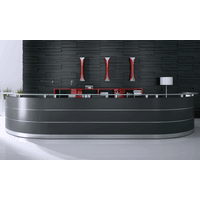 Bogentheke Bright Grande schwarz |  96 x 552 x 156  cm (HxBxT) 