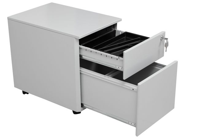 Rollcontainer mit Hängeregistratur und 1 Schublade | GRAU | 61 x 40 x 60 cm (HxBxT)