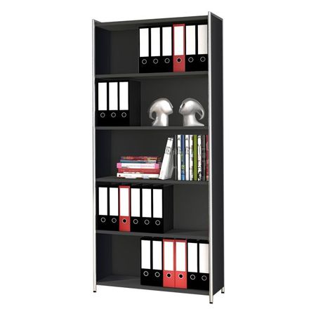 Bücherregal Highboard Aktenregal homeoffice anthrazit schwarz Büroregal