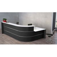 L-Theke Surround mit Beratungsplatz anthrazit | 112 x 367 x 200 cm (HxBxT)