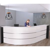 Große Bogentheke Surround weiß | 112 x 332 x 180 cm (HxBxT)