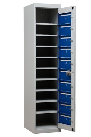 Postschrank | Postverteilerschrank 10 Fächer GRAU/BLAU