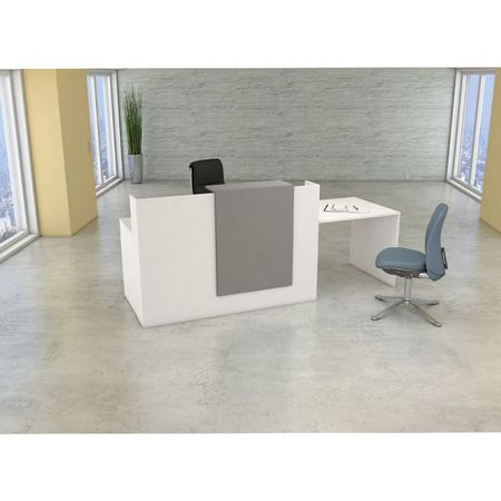 Empfangstheke Grafitwhite mit Beratungsplatz | 110 x 250 x 84 cm (HxBxT)