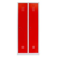 Spind mit 2 Abteilen 180x60x50 GRAU/ROT