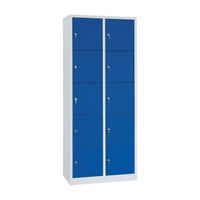 Schließfachschrank 10 Abteile 190x80x45 GRAU/BLAU