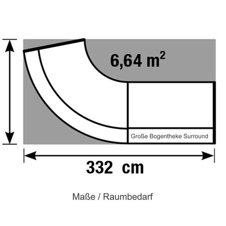  Masse Raumbedarf Große Bogentheke Surround