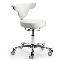 Hocker | Arbeitshocker mit drehbarer Rückenlehne WEISS