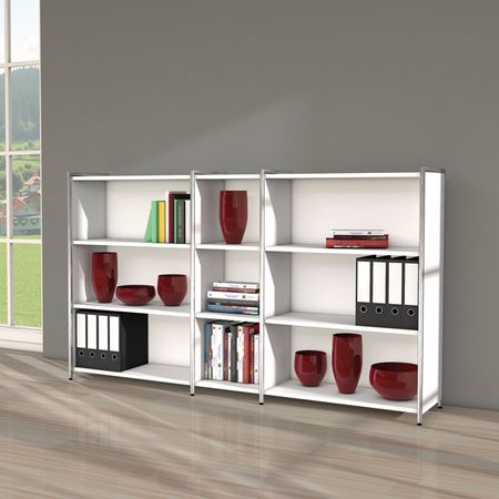 Chromeline Sideboard als Fächerregal mit 3 Ordnerhöhen | 115 x 197 x 38 cm (HxBxT) | verschiedene Farben