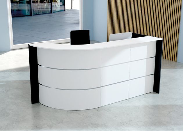 L-Theke Surround Up & Down (höhenverstellbar) weiß | 112 x 232 x 95 cm (HxBxT)