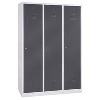 Spind mit 3 Abteilen 180x120x50 GRAU/ANTHRAZIT