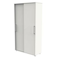 Schiebetürenschrank aus Holz - 5 Ordnerhöhen | 183x100x40 WEIß