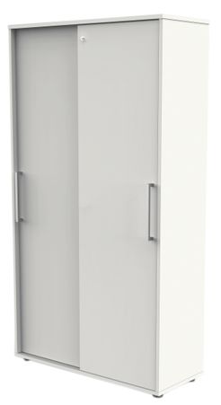 Schiebetürenschrank aus Holz - 5 Ordnerhöhen | 183x100x40 WEIß
