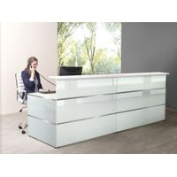 Empfangstresen Satinglas 8 | 108 x 275 x 92 cm (HxBxT)