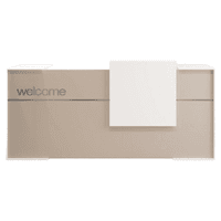Empfangstheke LEO 1 | 180 - 240 cm breit - wahlweise mit Schriftzug | diverse Farben