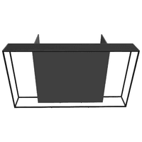 Empfangstheke Dark-Monument 5 mit Glas-Ablageplatte | 200 - 240 cm breit 