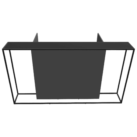 Empfangstheke Dark-Monument 5 mit Glas-Ablageplatte | 200 - 240 cm breit 