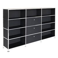 Büroregal | Aktenregal | Sideboard 4 / 3 mit 3 Klapptüren mittig