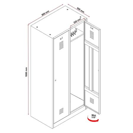 Schrägdach Umkleidespind Arbeitsspind 