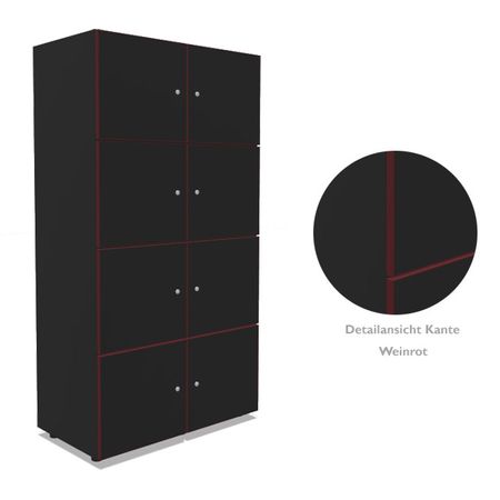 Kleinfachschrank Wertfachschrank Fächerschrank Schließfachschrank Holzschrank Postverteilschrank  schwarz 