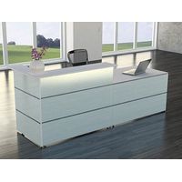 Empfangstheke Satinglas 5 | 108 x 287 x 92 cm (HxBxT)