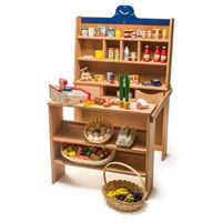Kindergartenmöbel & Kinderzimmermöbel | Spielmöbel - Spielkaufladen mit Theke und Kaufladenlager