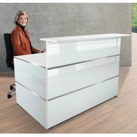 Empfangstresen Satinglas 4 | 108 x 140 x 92 cm (HxBxT)