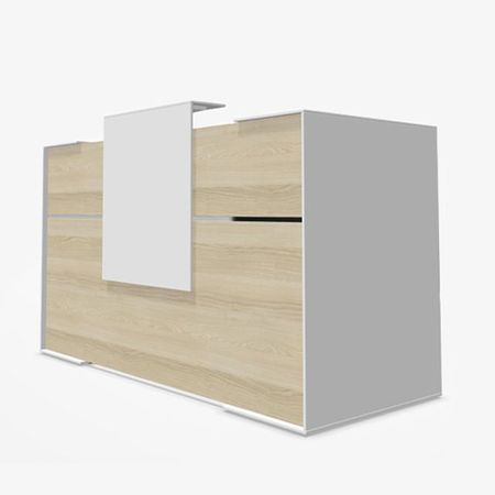 Anmeldung Leo Empfangstheke Holz LED-Beleuchtung Stauraum Rezeption