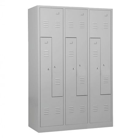 Spind in Z-Form | 6 Abteile 180x120x50 GRAU