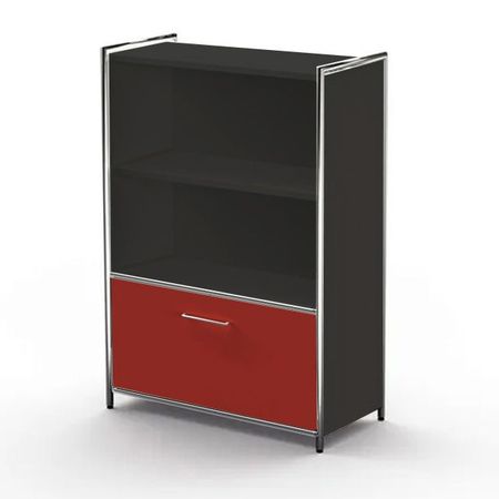 Kommode Komode Büroregal Aktenregal Beistellschrank Homeoffice Holzschrank Sideboard Lowbard rot anthrazit schwarz