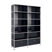 Büroregal | Aktenregal | Highboard 6 / 2 mit 2 Klapptüren