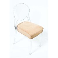 Loungechair | Esszimmerstuhl | transparent mit Polster BRAUN