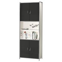 Chromeline Higboard 6 mit Holztüren und Regal | 220 x 80 x 38 cm | Anthrazit oder Weiß