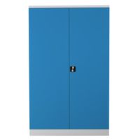 Koloss Werkstattschrank verzinkt | Materialschrank GRAU/LICHTBLAU 195x120x60 vollverzinkte Fachböden