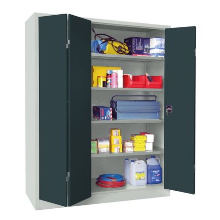 PAVOY Falttürenschrank | Werkstattschrank | 195 x 150 x 50 | mit 4 lackierten oder verzinkten Fachböden GROßE FARBAUSWAHL