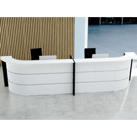 Große Bogentheke Surround Up & Down (höhenverstellbar) weiß | 112 x 464 x 95 cm (HxBxT)
